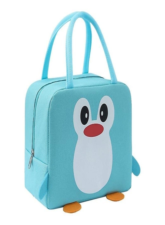 Flywind Lunch Bag || Cute Cartoon Penguin || Organizer Storage || Travel Lunch Tiffin Storage Bag for Office, College & School Polyester, Regular Size(Sky Blue) - Image 1